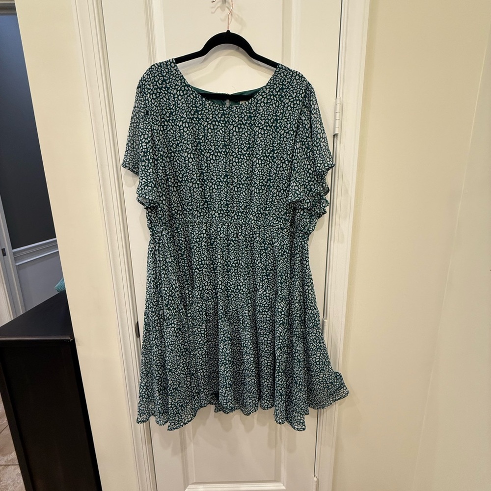 Nemidor Teal Dress with White Patterns